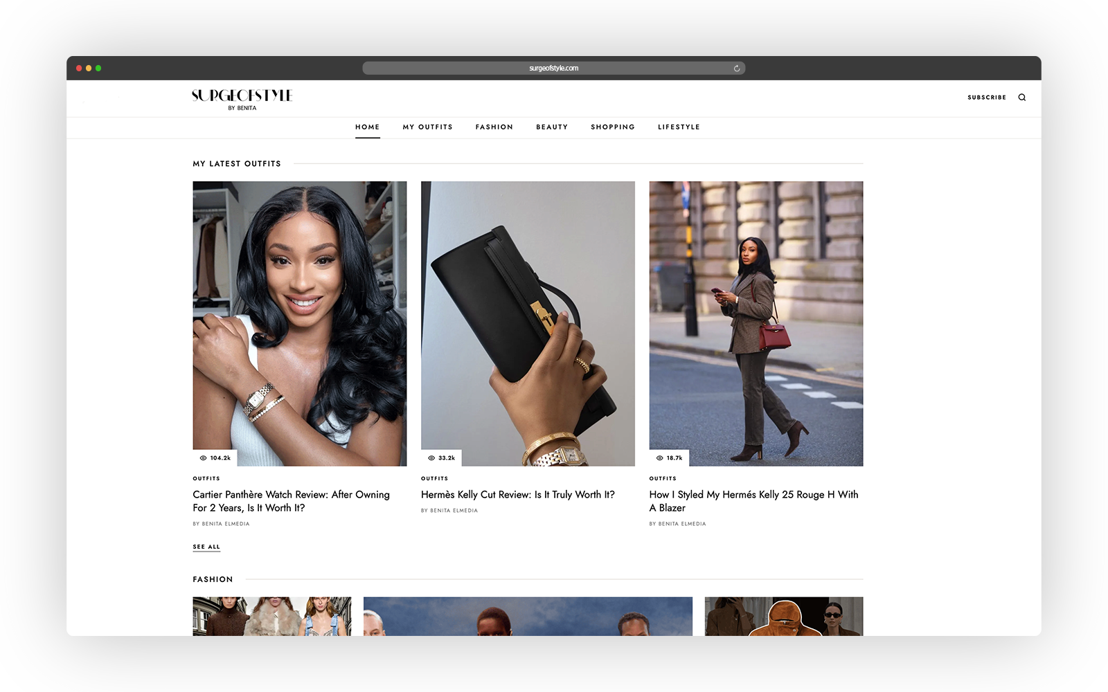 Surge Of Style website by Elmedia Studio